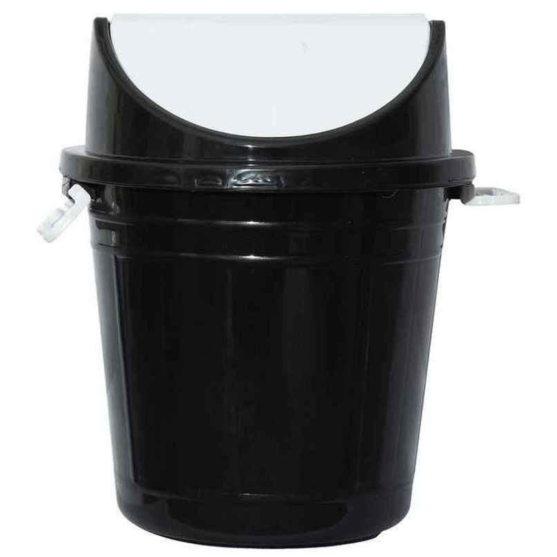 Kuber Industries 30 Litres Plastic Large Swing Lid Garbage Waste Dustbin for Home | Office (Black) Kuber Industries 30 Litres Plastic Large Swing Lid Garbage Waste Dustbin for Home | Office (Black)