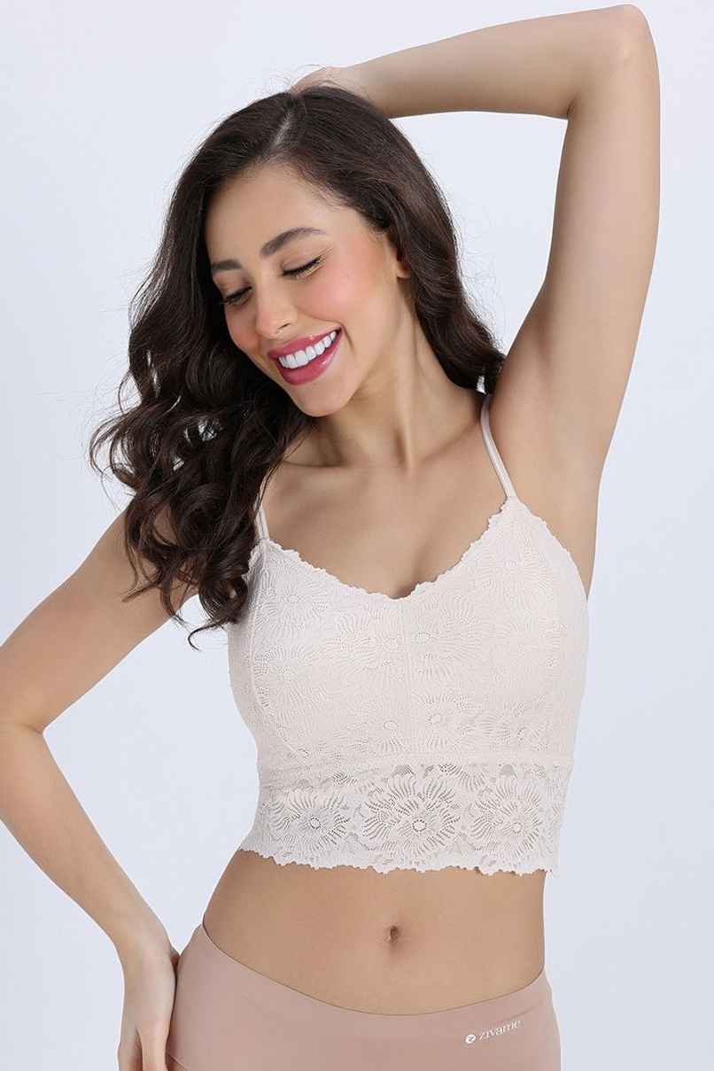 Zivame Double Layered Non Wired High Coverage Bralette - Sand Dollar - M