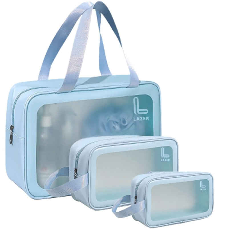 Lazer Makeup Travel Pouch | Cosmetic Bag | Travel kit Pouch for Toiletries | Blue