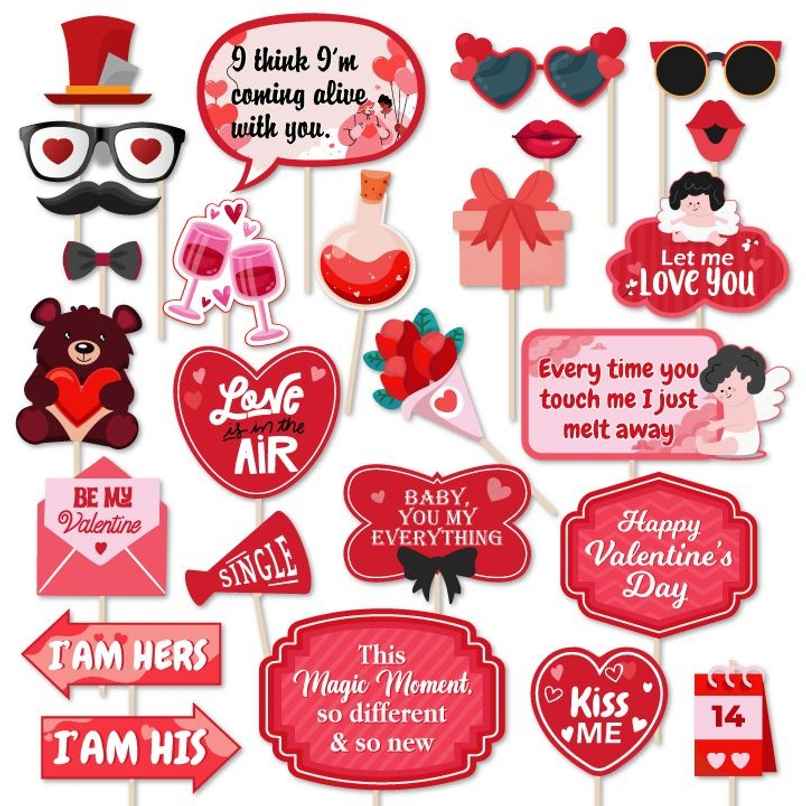 Happy Valentine Photobooth Props | Picfest