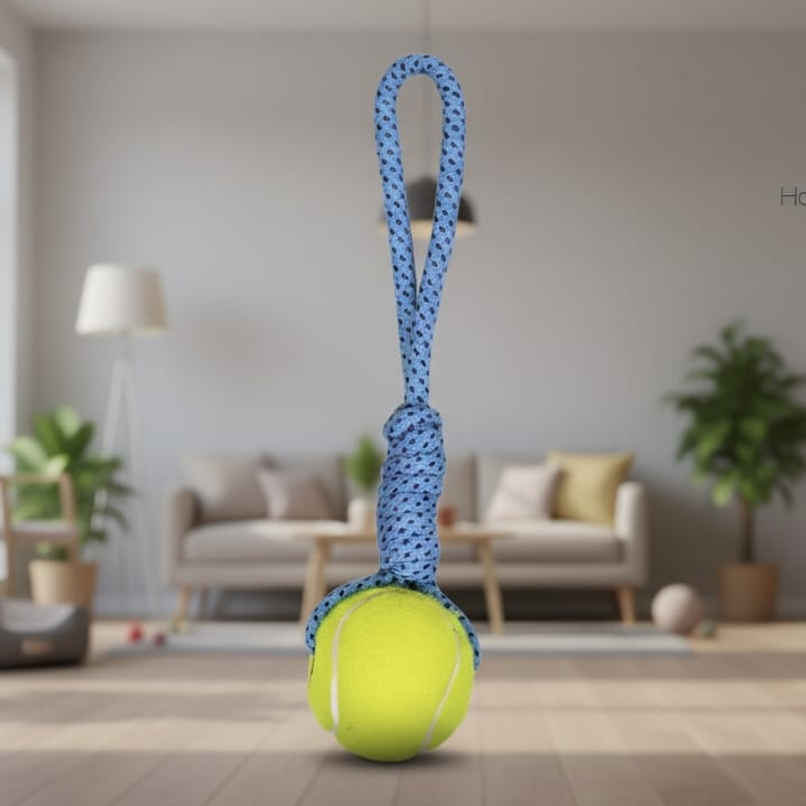 Super Pet Throw & Pull Ball Dog Toy Large | Yellow & Sky Blue)