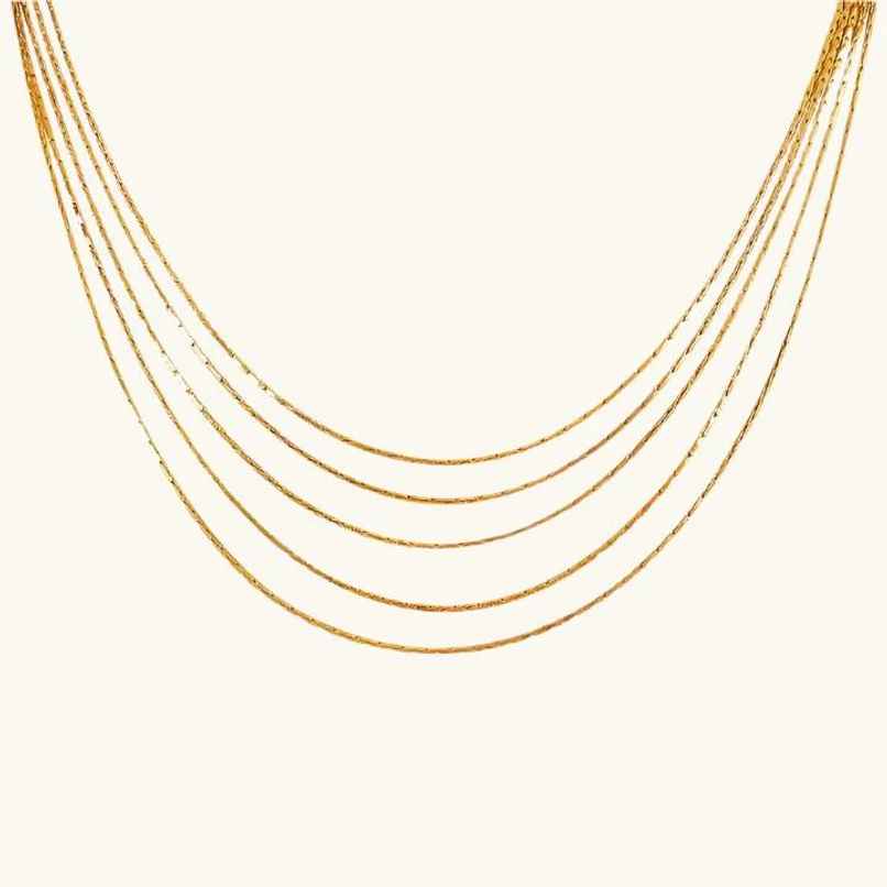 ZAISHA 18K Gold Plated Dainty Layered Chain Necklace | Birthday | Anniversary | Valentines gift