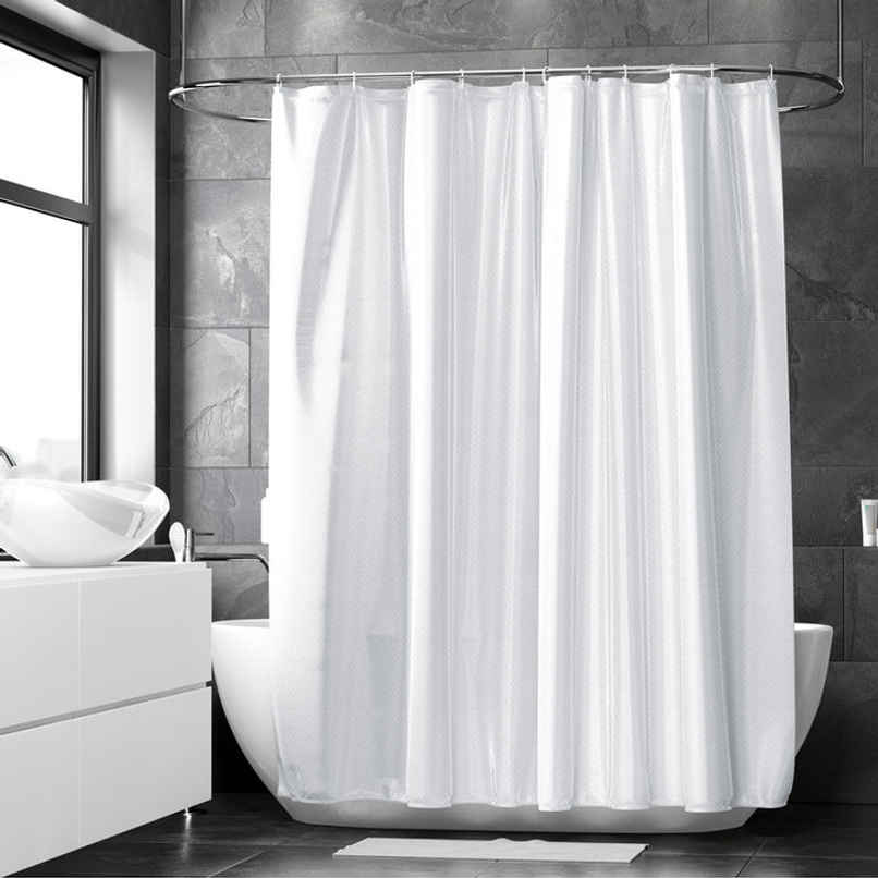 Encasa Xo Polyester Shower Curtain Zz White 183X213 Cm, Pack Of 1