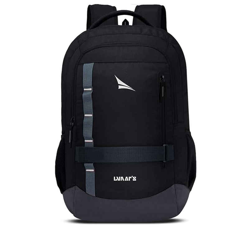 Lunar's Unisex Modern Polyester 48 L Padded Shoulder Strap Laptop Backpack | Black - 15.6 Inches