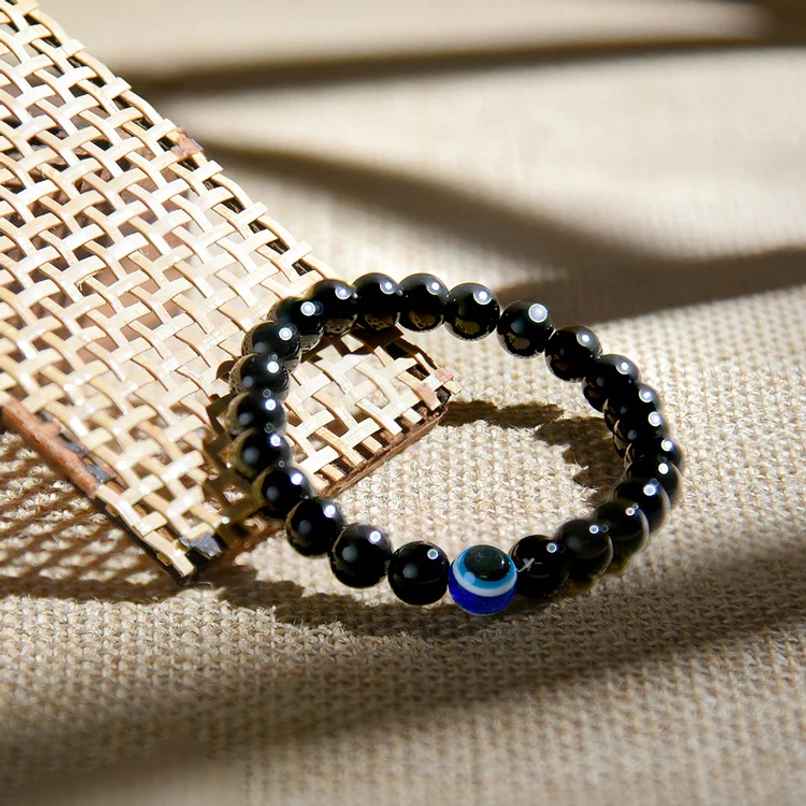 Astrotalk Evil Eye Bracelet With Black Obsidian