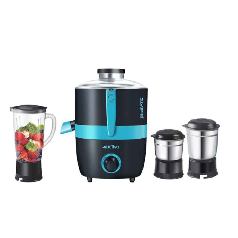 Activa Juicomatic Powerful 600 Watt Juicer Mixer Grinder,3 Jar, 600 Watts - Black