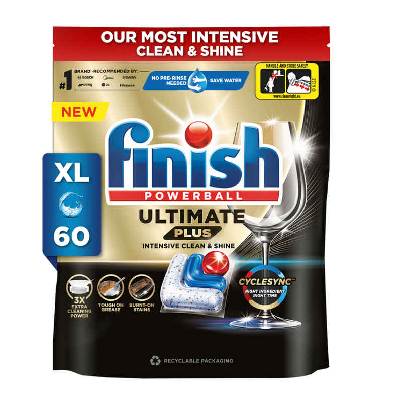 Finish Powerball Ultimate Plus Dishwasher Tablets | Best ever Clean & Shine