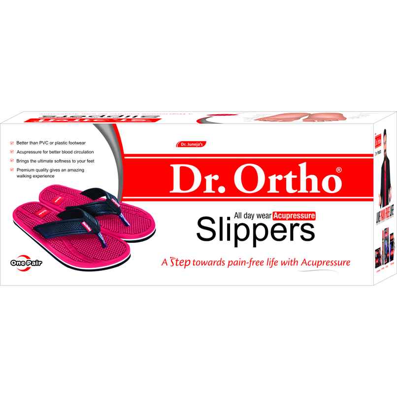 Dr. Ortho Acupressure Slippers | Red - UK 9