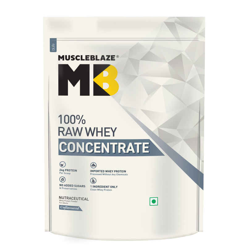 MuscleBlaze Raw Whey Protein Powder Concentrate 80% (Unflavoured)