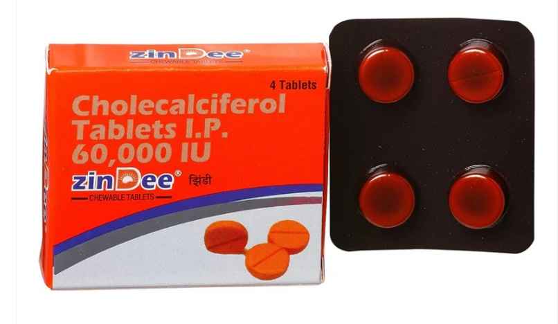 Zindee 60000 IU Vitamin (D3) Chewable Tablet Zindee 60000 IU Vitamin (D3) Chewable Tablet