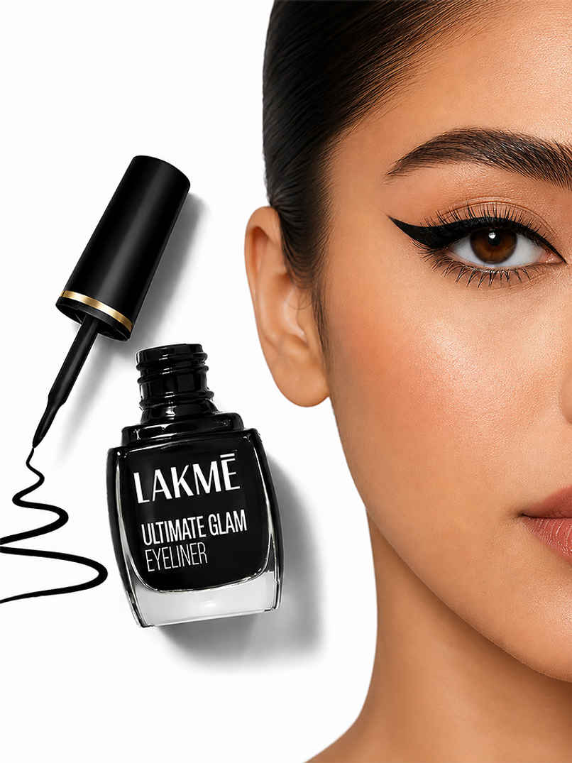 Lakme Ultimate Glam Eye Liner, Semi Matte, Black