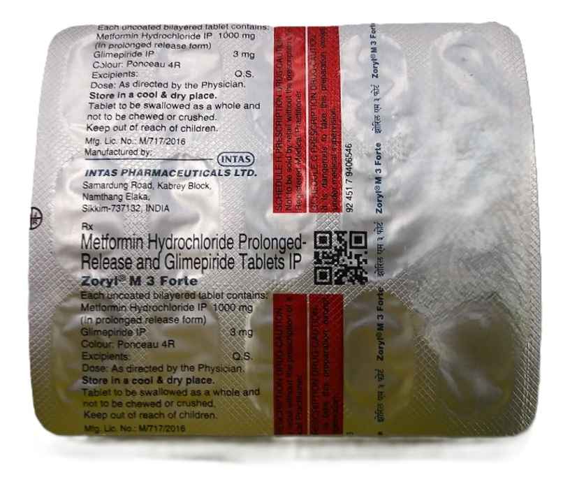 Zoryl M 3 Forte Tablet PR