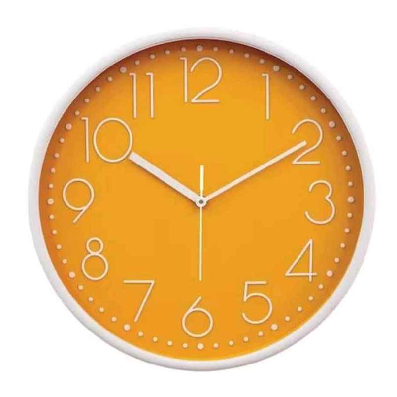 Homeharmony 12 Inch Modern Plastic Stylish Non Ticking Silent Analog Wall Clock - Orange Homeharmony 12 Inch Modern Plastic Stylish Non Ticking Silent Analog Wall Clock - Orange