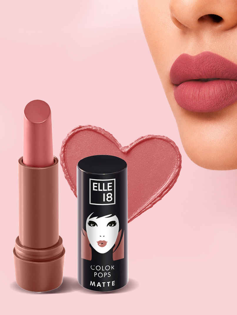 Elle 18 Color Pop Matte Lipstick | Quick Drying | Highly Pigmented | With Vitamin E | Rose Nude