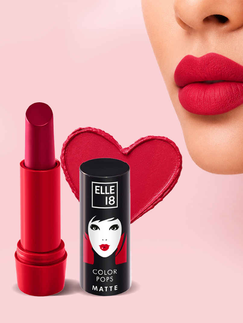 Elle 18 Color Pop Matte Lipstick | Quick Drying | Highly Pigmented With Vitamin E | Code Red