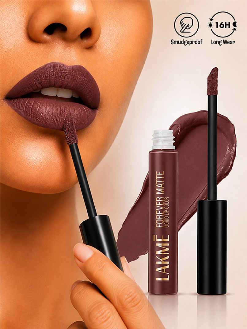 Lakme Forever Matte Liquid Lip | 16 Hr Lipstick | Lightweight & transferproof | Brown Espresso