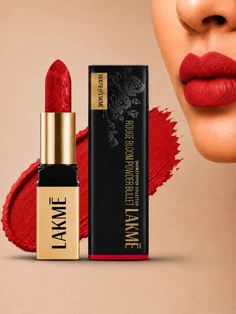 Lakme Rouge Bloom Powder Matte Bullet Scarlet Rose 209 Lakme Rouge Bloom Powder Matte Bullet Scarlet Rose 209