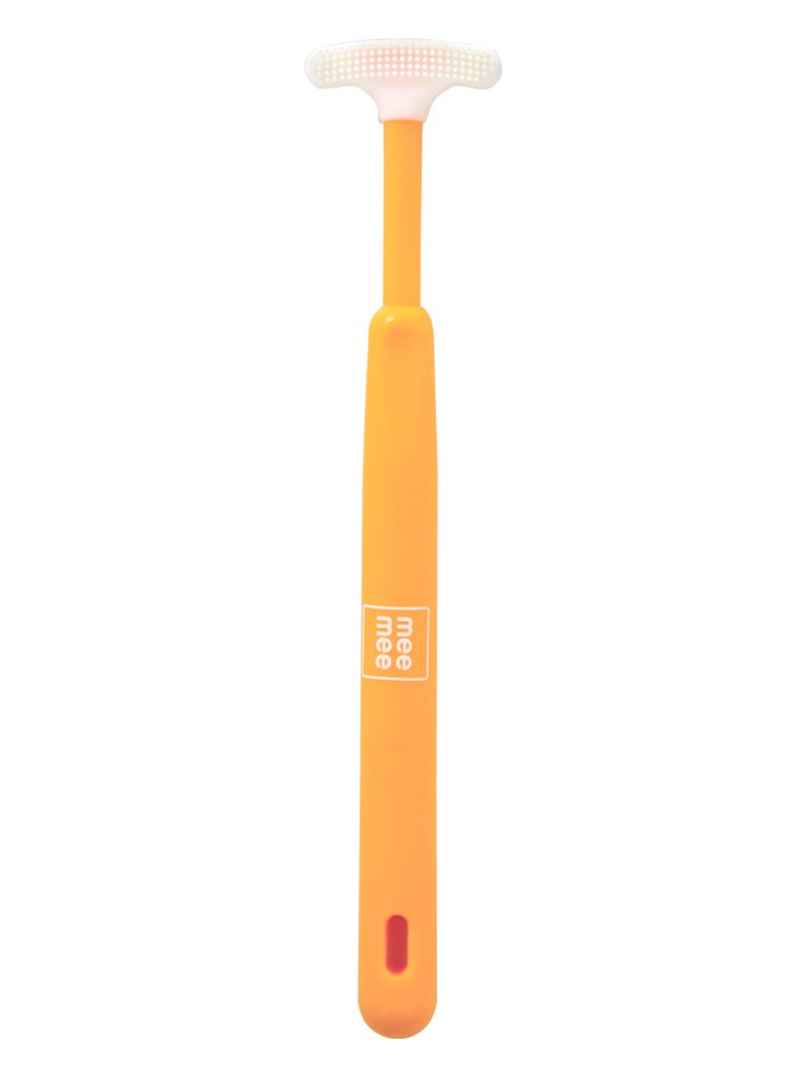 Mee Mee Tender Tongue Cleaner with Non-Slip Handle Soft Rubber Tip and Easy Grip for Kids/Babies Orange
