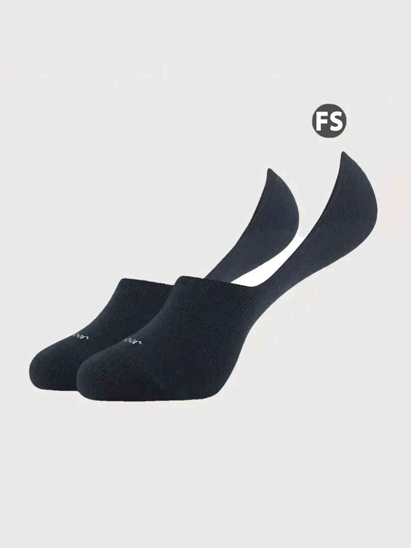 Jockey Men's Solid Cotton, Nylon, and Elastane No Show Socks | Black - Free Size