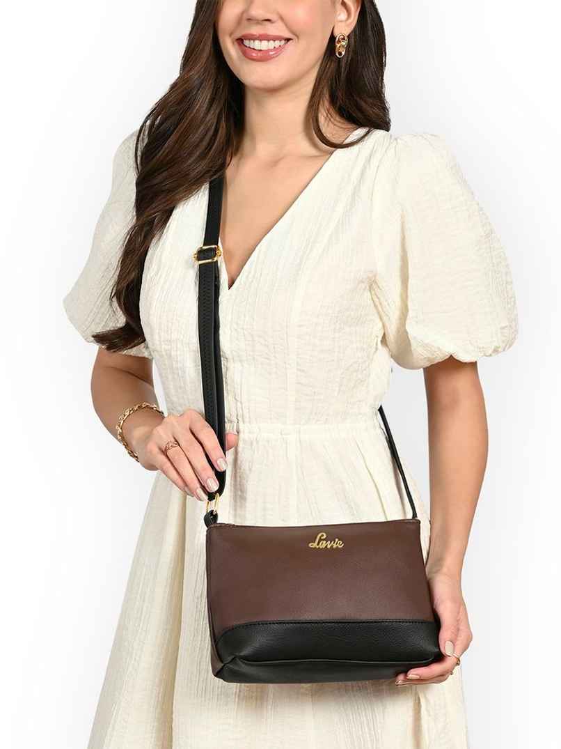 Lavie Women's Taya Cross Body Sling Bag | Ladies Purse Handbag | Brown