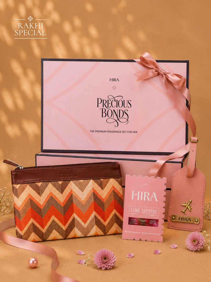HIRA x Zouk Rakhi Gift Hamper For Her - Travel Essentials HIRA x Zouk Rakhi Gift Hamper For Her - Travel Essentials