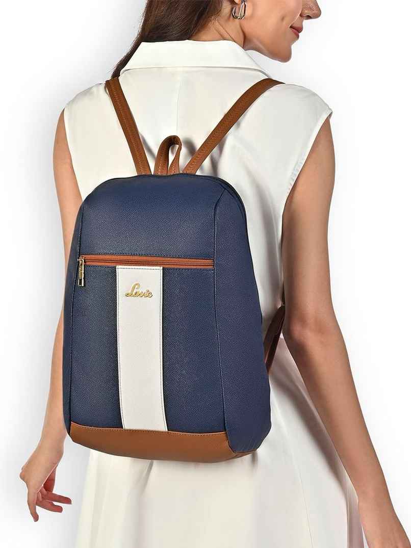Lavie Women's Colourblock Cobie Fashion Backpack for | Shoulder Bag | Navy