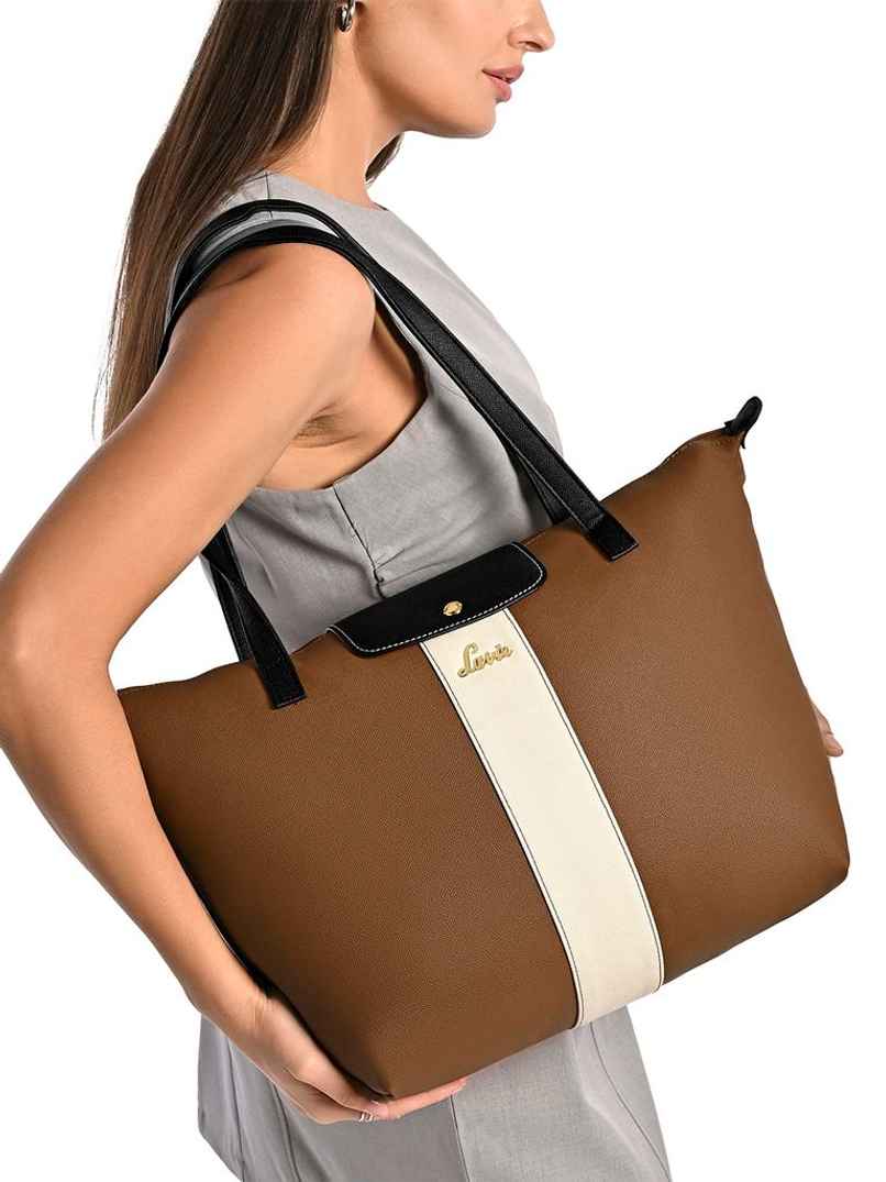 Lavie Women's Colourblock Vincy Tote Handbag | Tan