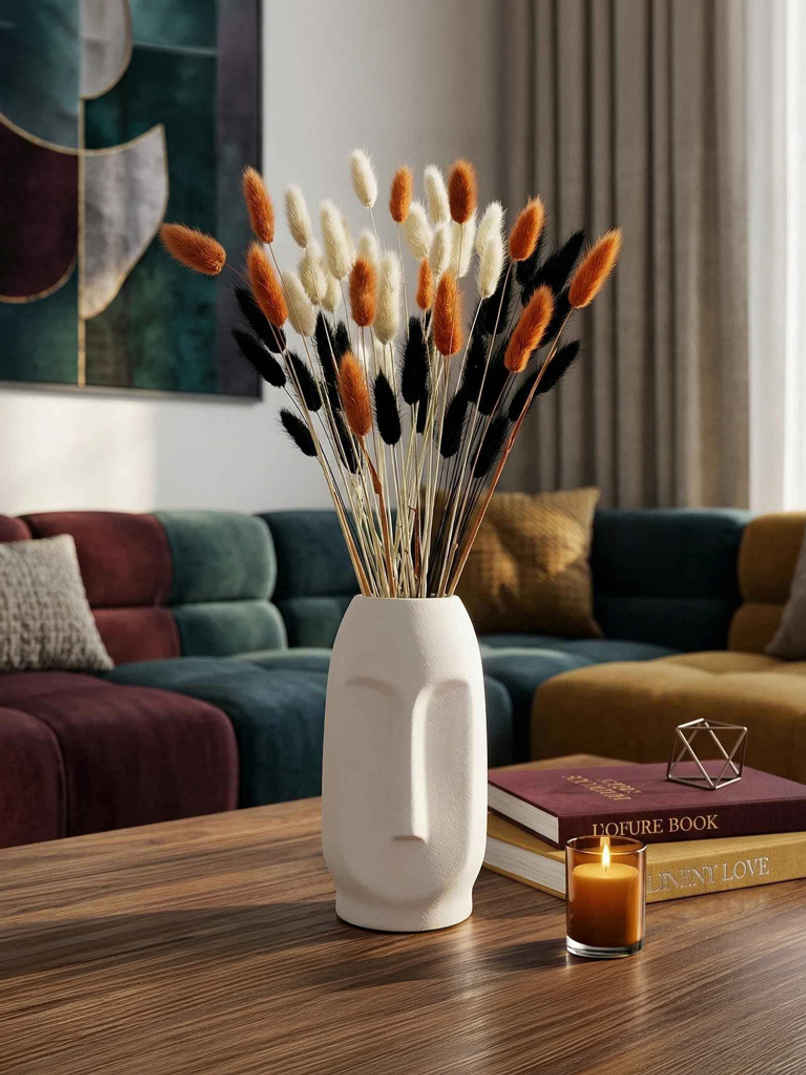 Casacraft by Pepperfry Decorative Viso 6 Inch White Ceramic Vase Casacraft by Pepperfry Decorative Viso 6 Inch White Ceramic Vase