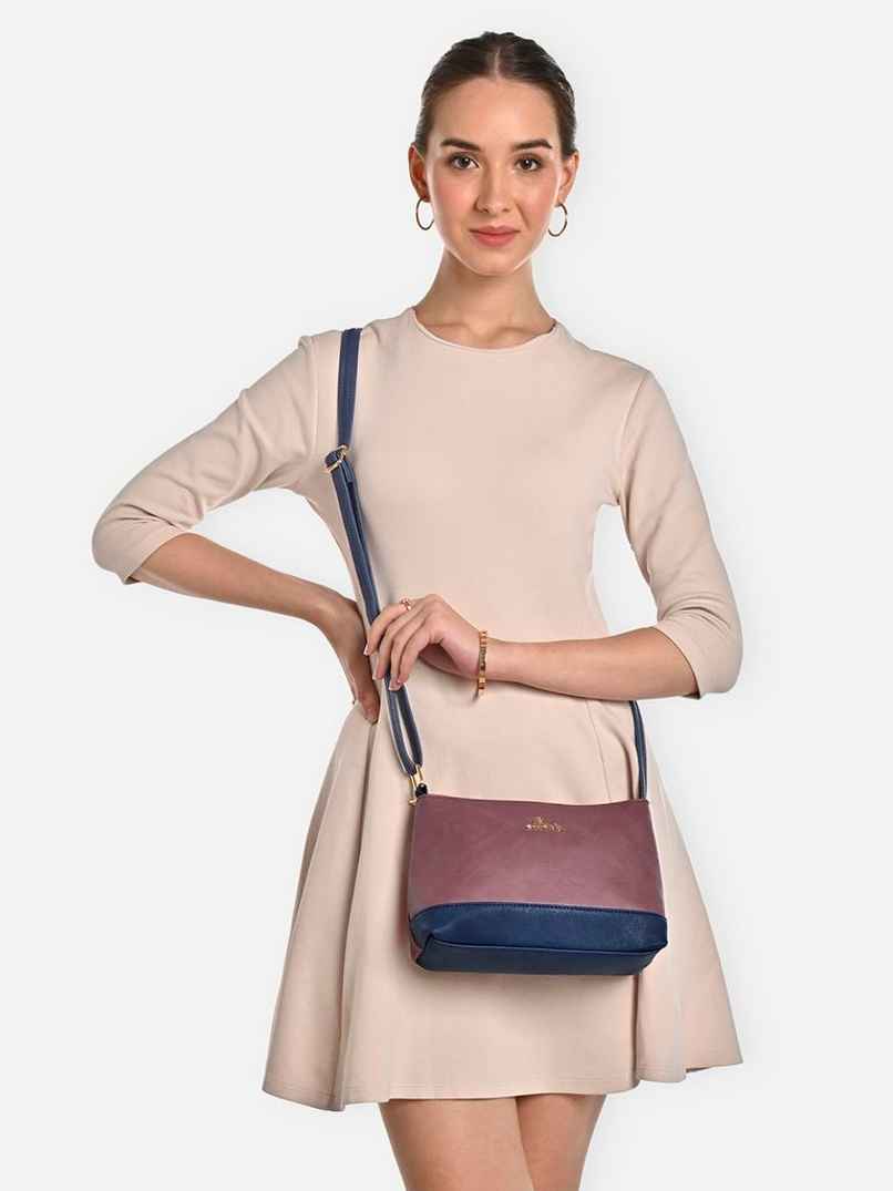 Lavie Women's Taya Cross Body Sling Bag | Ladies Purse Handbag | Dark Pink