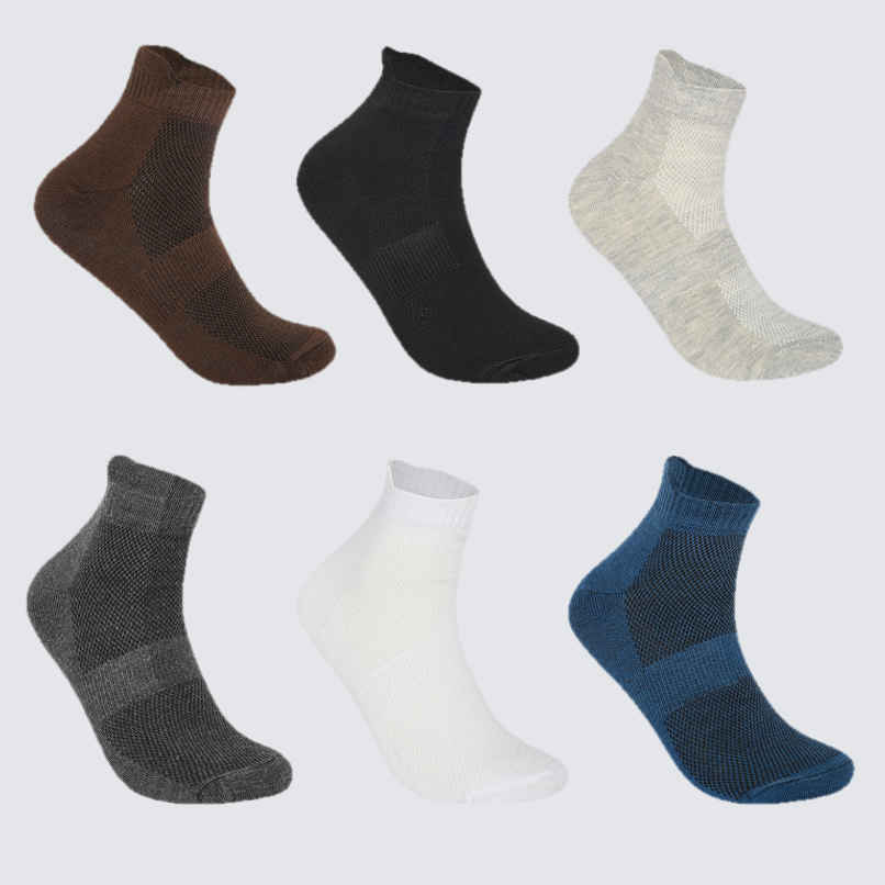 Sjeware Unisex Solid Combed Cotton Ankle Socks | Assorted - One Size