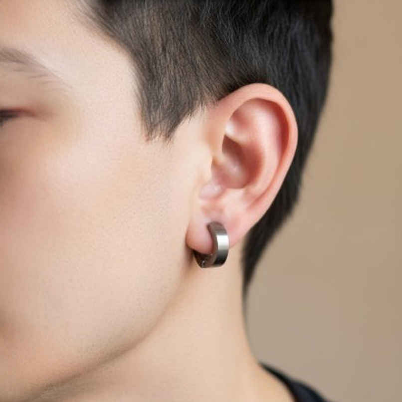 The Opal Factory All Seasons Men's Earrings | Press on Bali | Earrings-036 | Silver The Opal Factory All Seasons Men's Earrings | Press on Bali | Earrings-036 | Silver