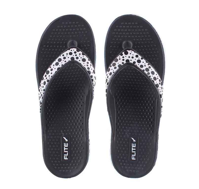 Flite Slippers FL-2008 Black White For Women-8UK