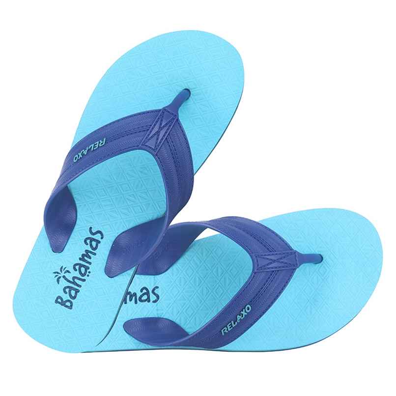 Bahamas Men's Slippers | BHG-216 | Navy & Skyblue - UK 7