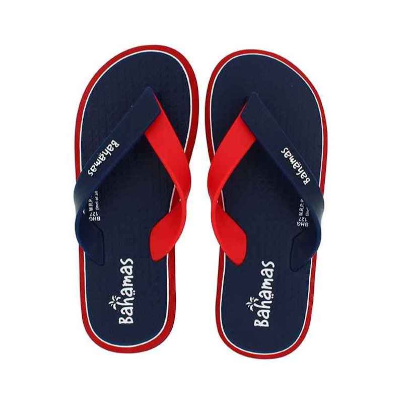 Bahamas Slippers BHG-127 Navy Blue Red For Men-6UK