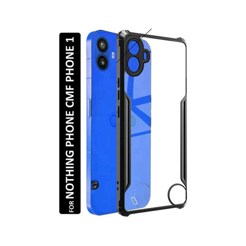 Kwine Case Nothing Cmf Phone 1 Back Cover - Black Bordered Transparent Case