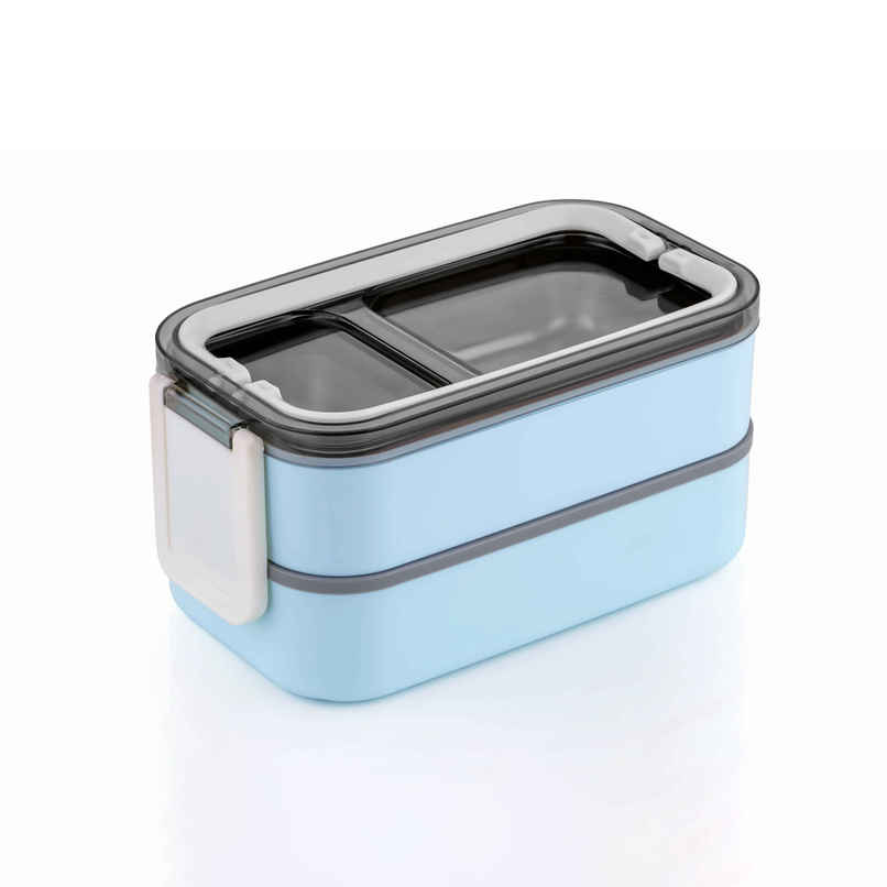 2Mech Stainless Steel Premium Quality 2 Layer Lunchbox | Blue 2Mech Stainless Steel Premium Quality 2 Layer Lunchbox | Blue