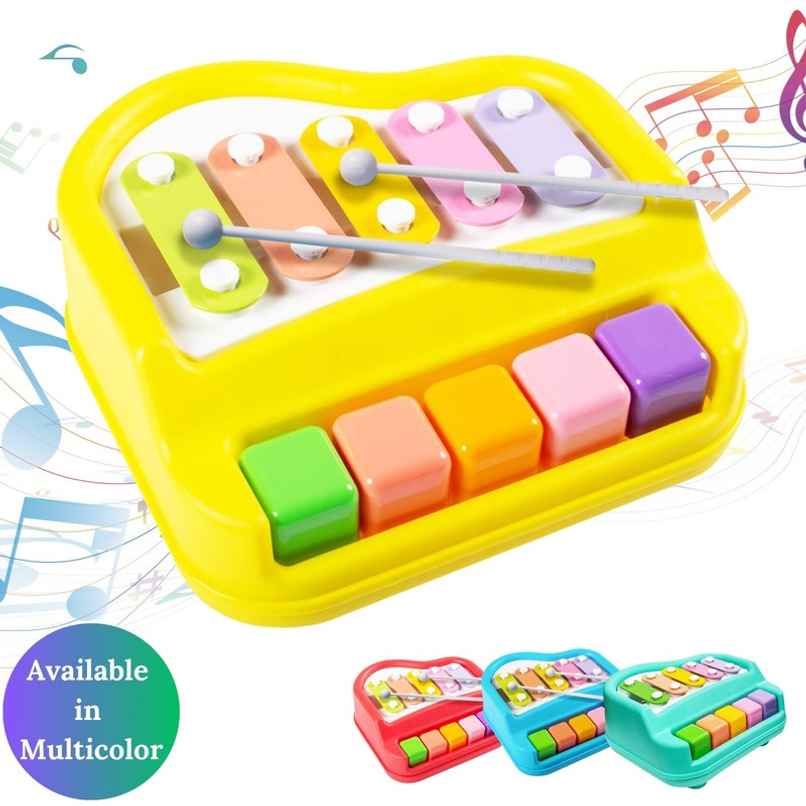 Fablue Non Battery 2 In 1 Piano And Xylophone Toy For Kids | Musical Toy For Toddlers - Multicolor