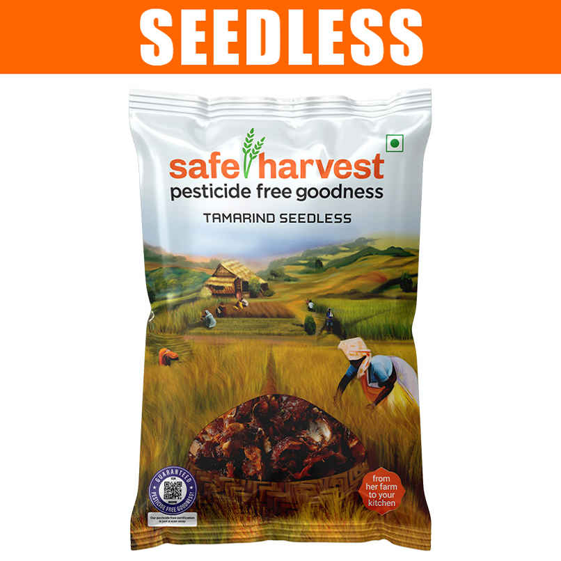 Safe Harvest Pesticide-Free Seedless Tamarind | Seedless Imli | Soft & Delicious