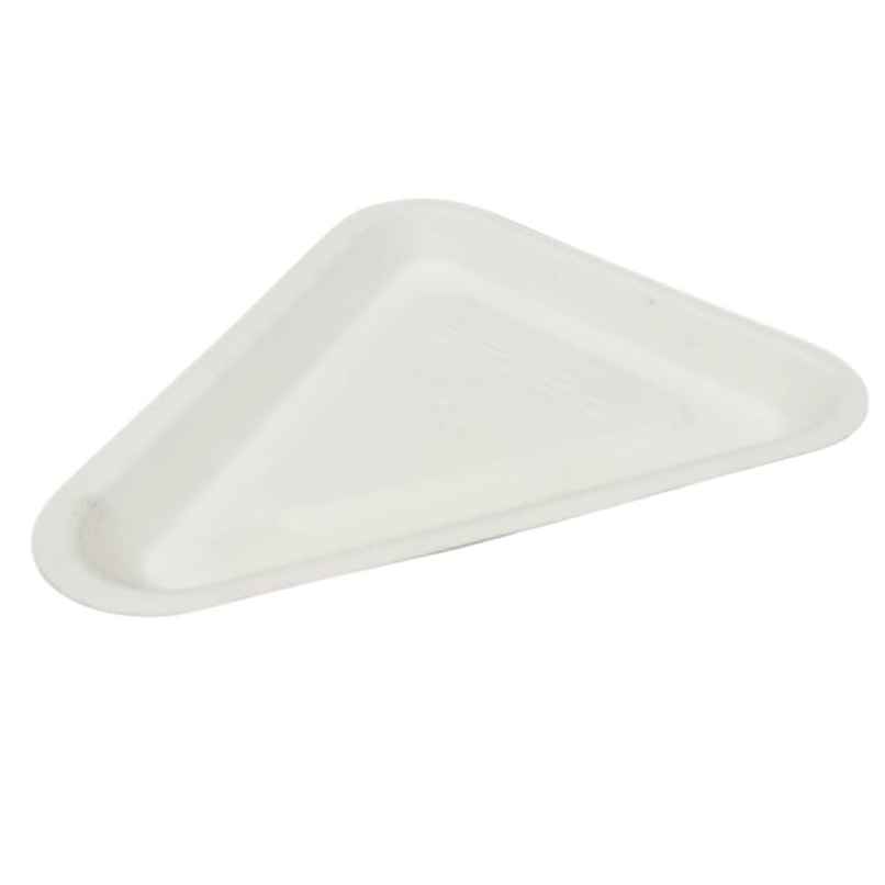 Sugarcane Fiber Pulp Snacks Plate | Triangular | Pack of 10 | Tempware