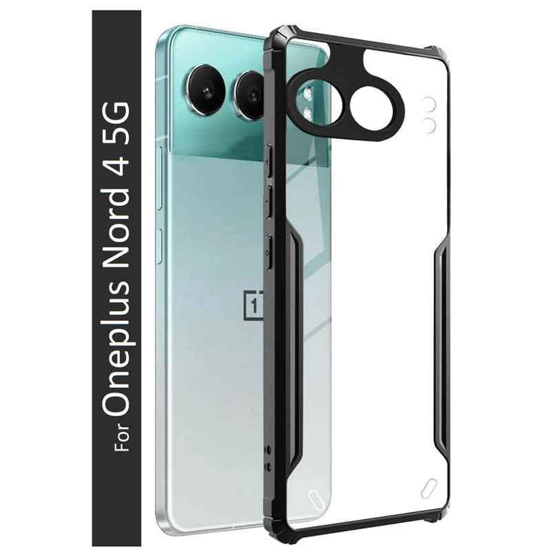 Kwine Case Oneplus Nord 4 Back Cover - Black Bordered Transparent Case Kwine Case Oneplus Nord 4 Back Cover - Black Bordered Transparent Case