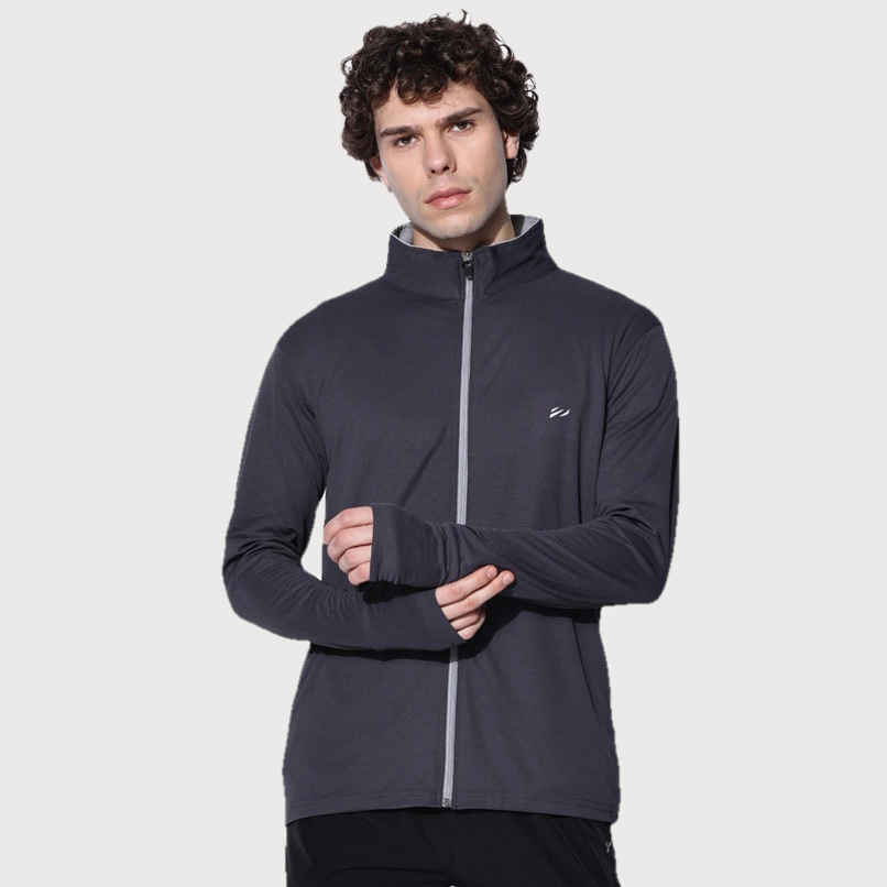 Blue Tyga Men's Sunscreen Jacket - Sje0001 | Charcoal | S