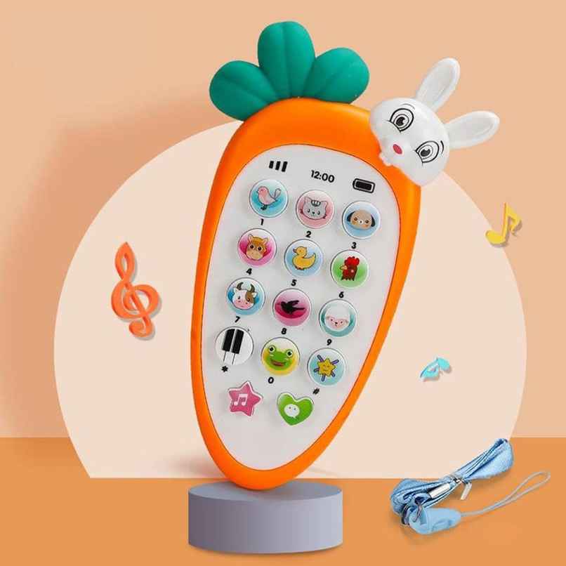 Fablue Cell Phone Musical Toy - Animal Sounds And Number Learning Toy For Kids And Toddlers Orange