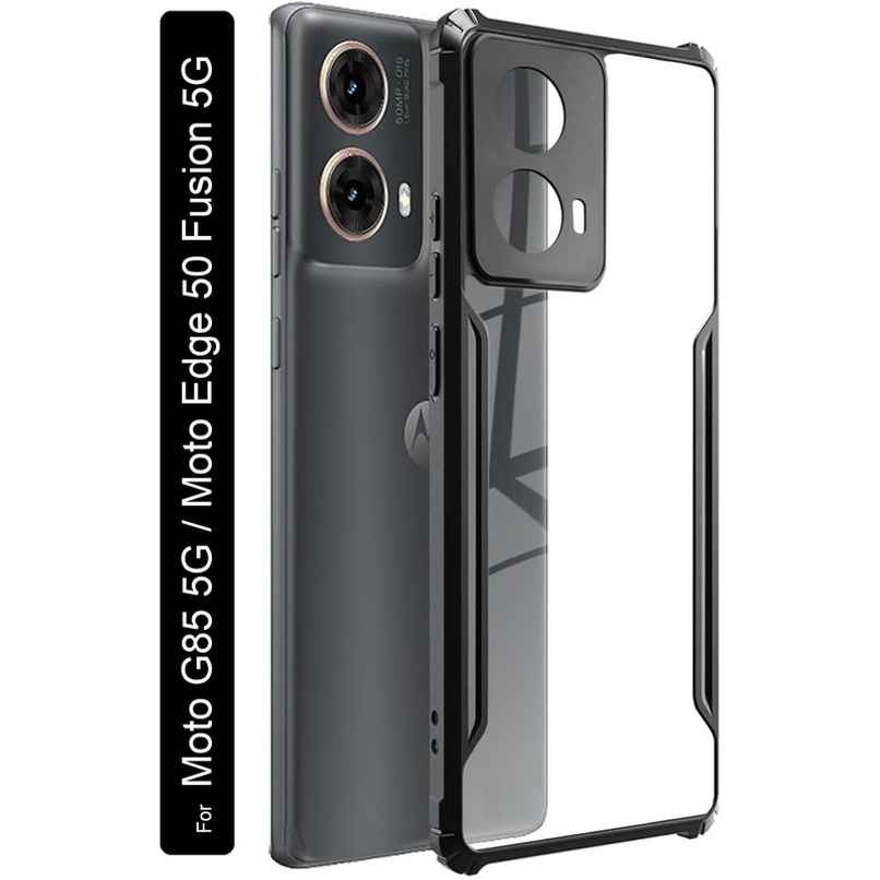 Kwine Case Motorola Moto G85 / Edge 50 Fusion Back Cover - Black Bordered Transparent Case Kwine Case Motorola Moto G85 / Edge 50 Fusion Back Cover - Black Bordered Transparent Case