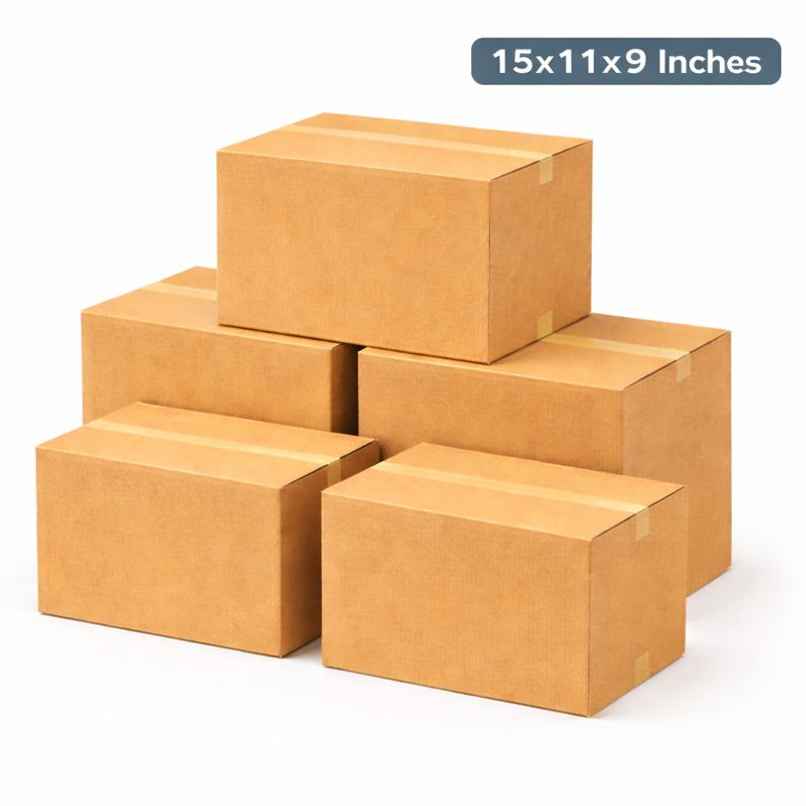DALUCI 3 Ply Cardboard Storage Boxes | 15x11x9 Inches