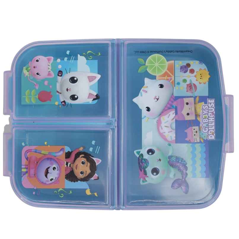 Striders Multi Compartment Rectangular Sandwich Box Gabby'S Dollhouse | XL Striders Multi Compartment Rectangular Sandwich Box Gabby'S Dollhouse | XL