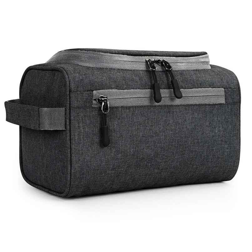 FATMUG Travel Bag Toiletry Organizer | Hanging Dopp Kit for Men and Women Dark | Grey