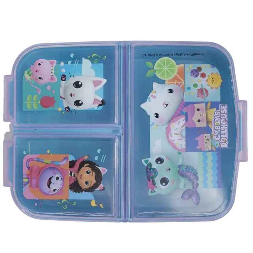 Striders Multi Compartment Rectangular Sandwich Box Gabby'S Dollhouse | XL Striders Multi Compartment Rectangular Sandwich Box Gabby'S Dollhouse | XL