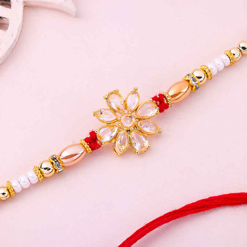 Bhaiya Rakhi | Floral Elegance | Kundan | Pack of 1 | Floweraura Bhaiya Rakhi | Floral Elegance | Kundan | Pack of 1 | Floweraura