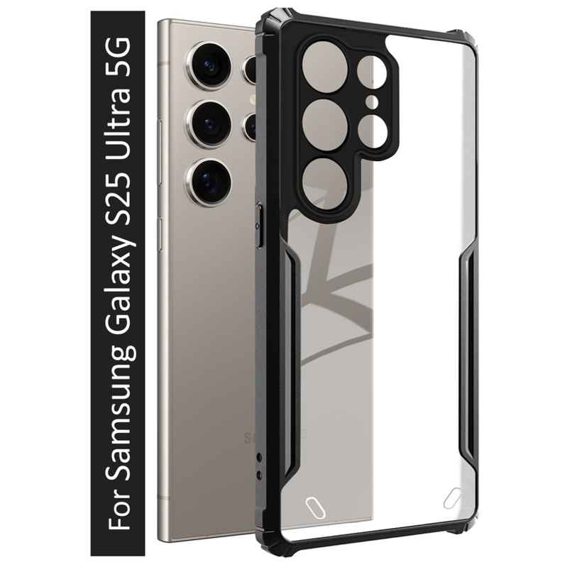 Kwine Case Samsung Galaxy S25 Ultra 5G Back Cover - Black Bordered Transparent Case Kwine Case Samsung Galaxy S25 Ultra 5G Back Cover - Black Bordered Transparent Case