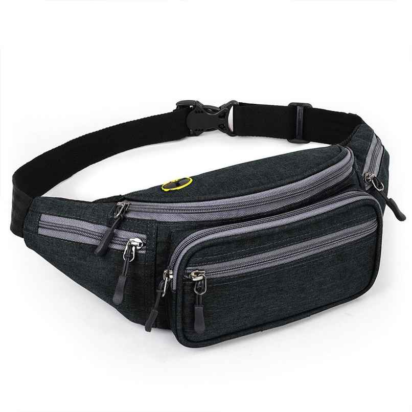 FATMUG Waist Pouch Money Belt for Travel Running Cycling Hiking | Dark Grey